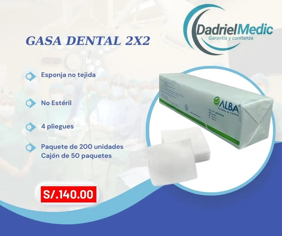 Gasa dental 2x2