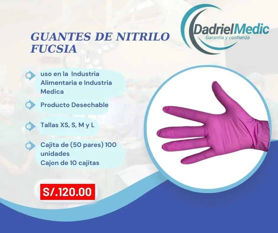Guantes de nitrilo fucsia