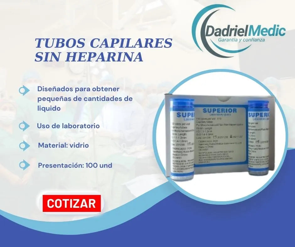 Tubos capilares sin heparina