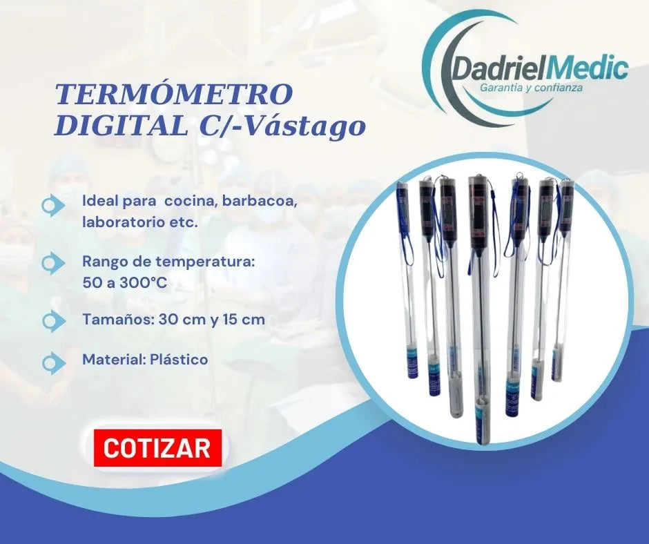 Termómetro digital con vástago