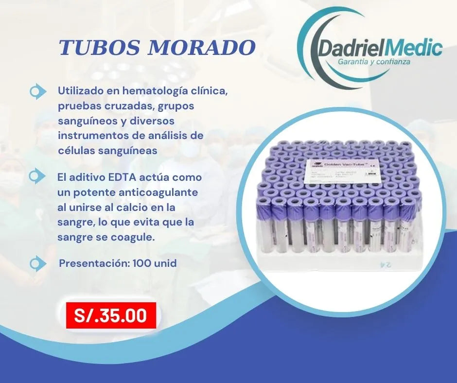Tubos de tapa morada