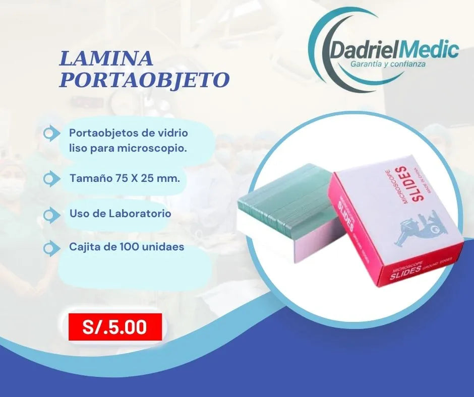 Lamina portaobjeto para microscopio