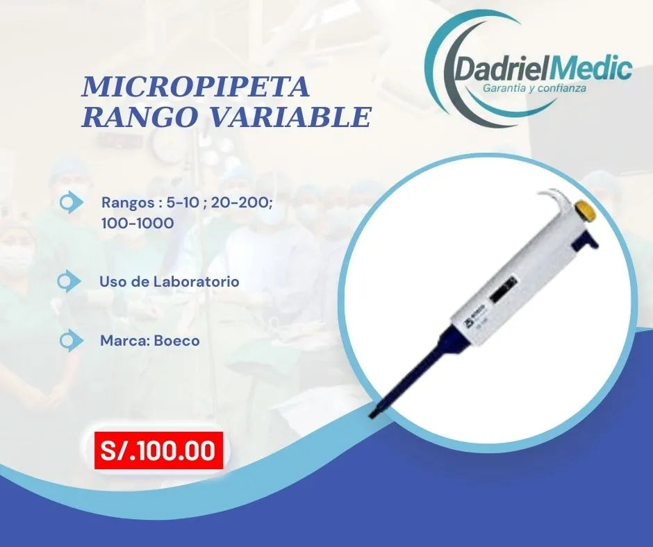 Pipeta de laboratorio rango variable