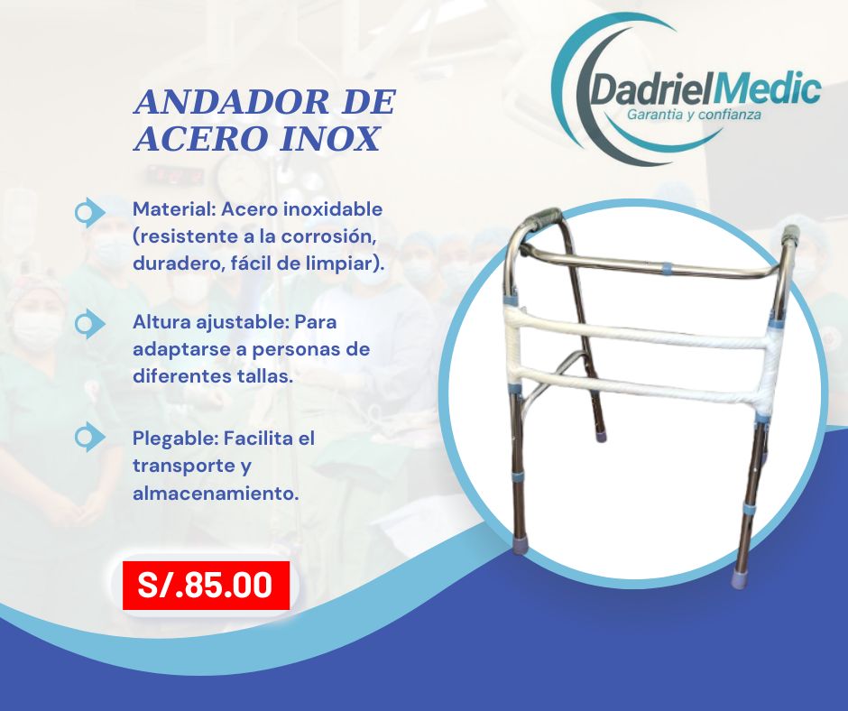 Andador de acero inoxidable