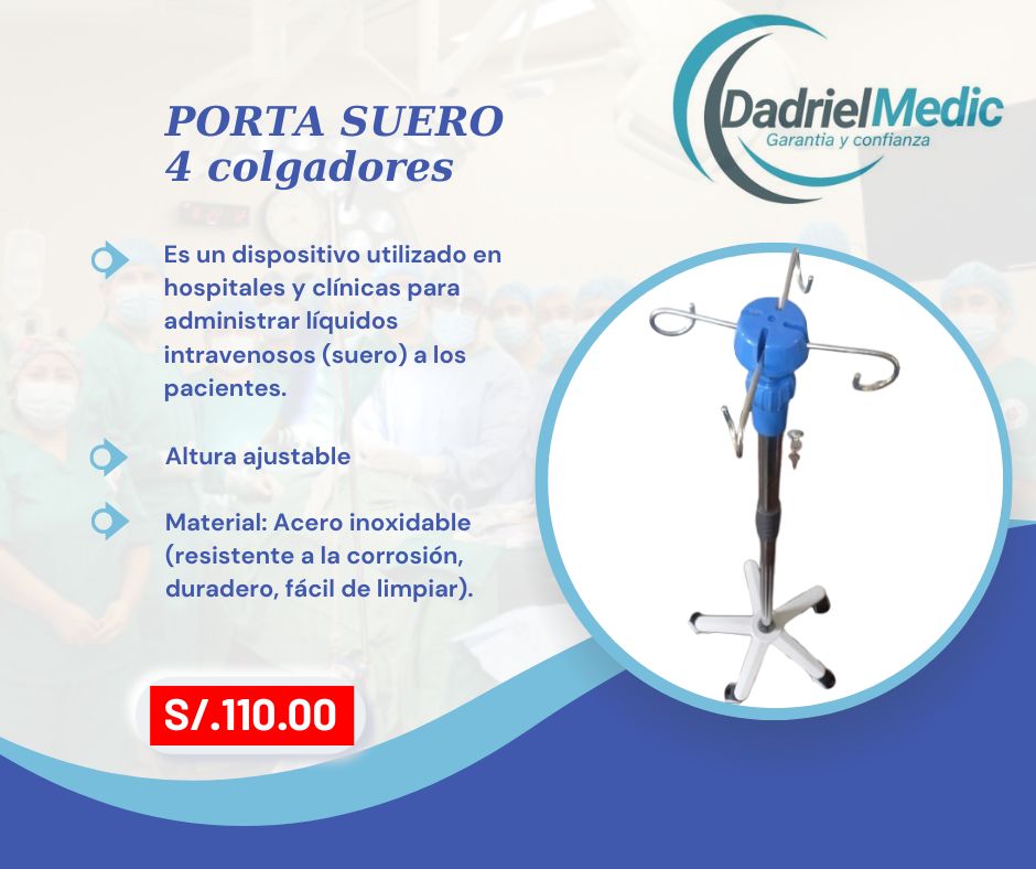 Porta suero de 4 colgadores