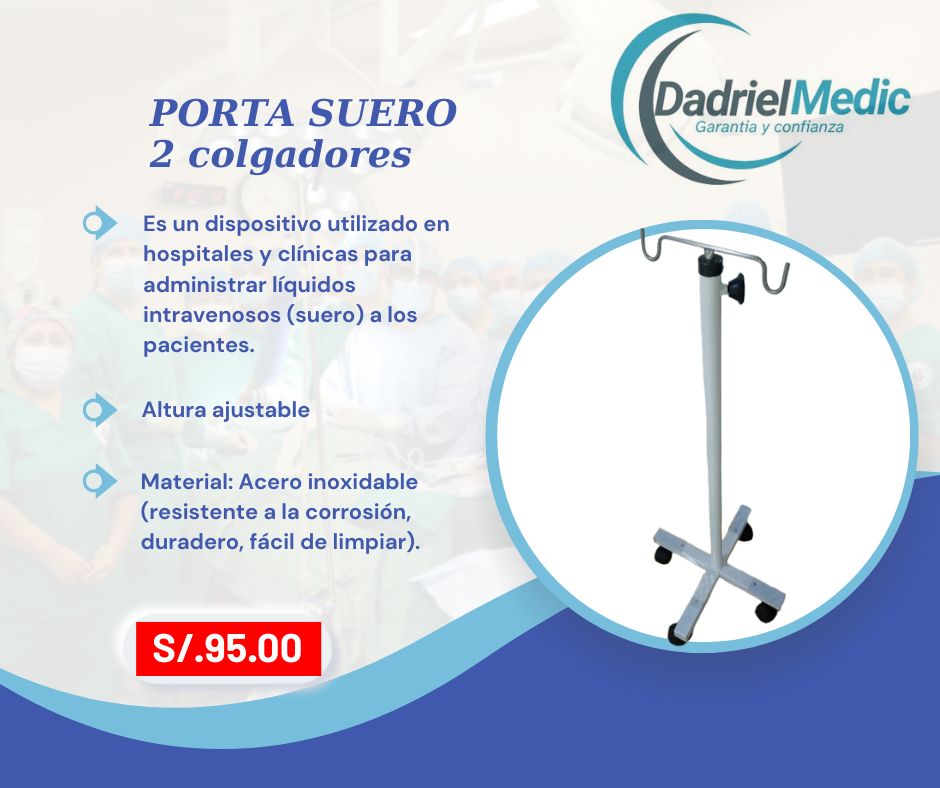 Porta suero de 2 colgadores