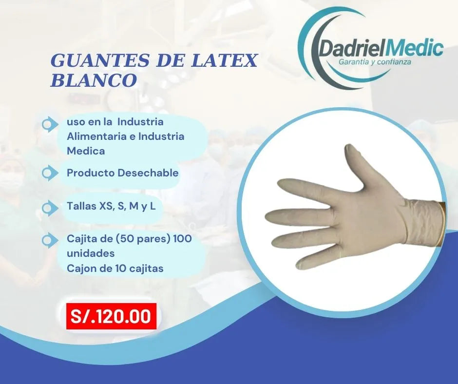 Guantes de latex blanco