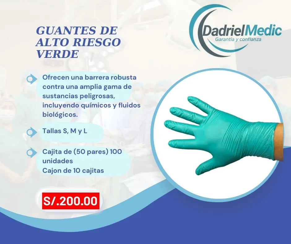 Guantes de alto riesgo verde
